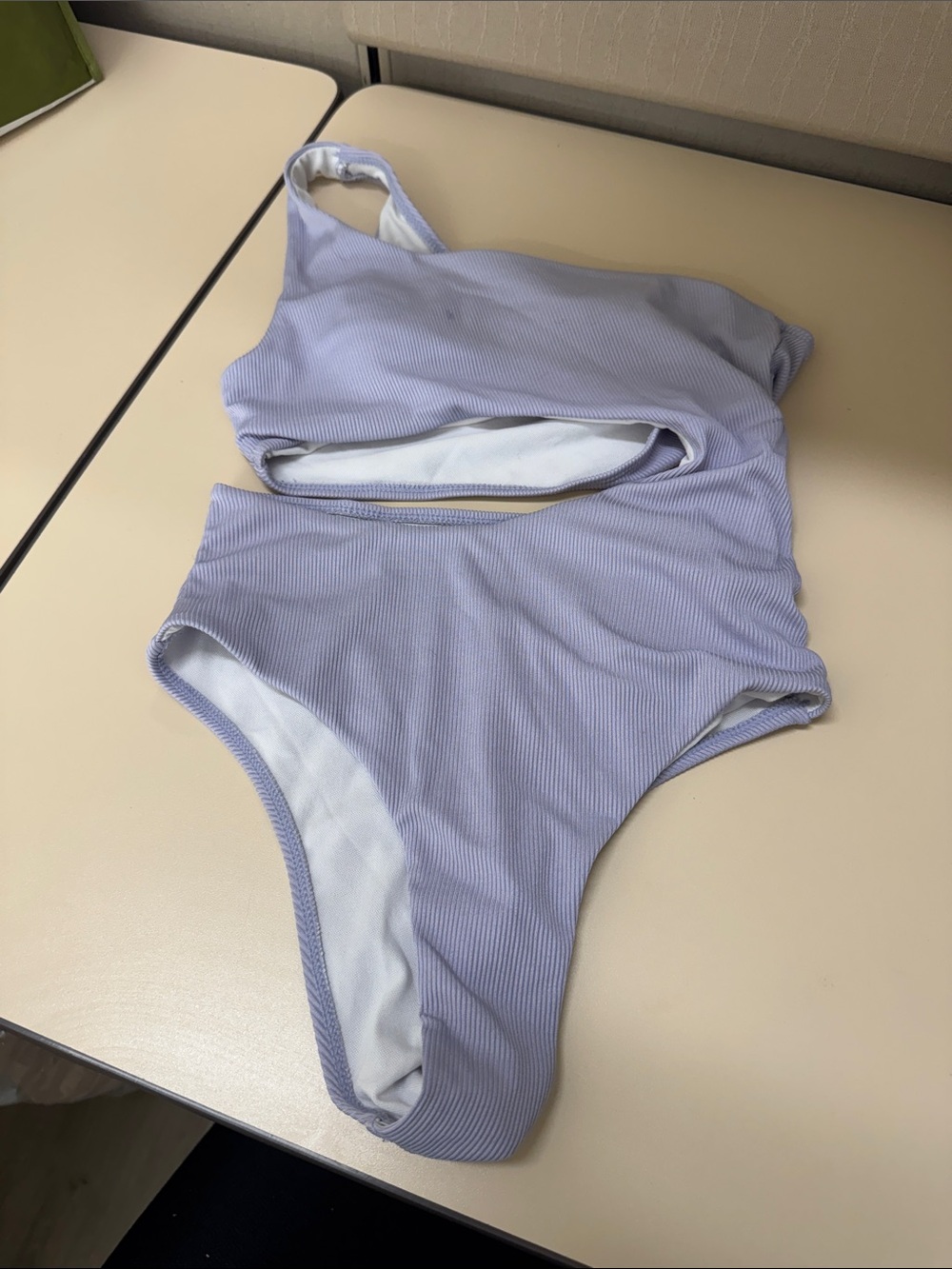 SHEIN Lavender One-Shoulder Cutout One-Piece Swimsuit